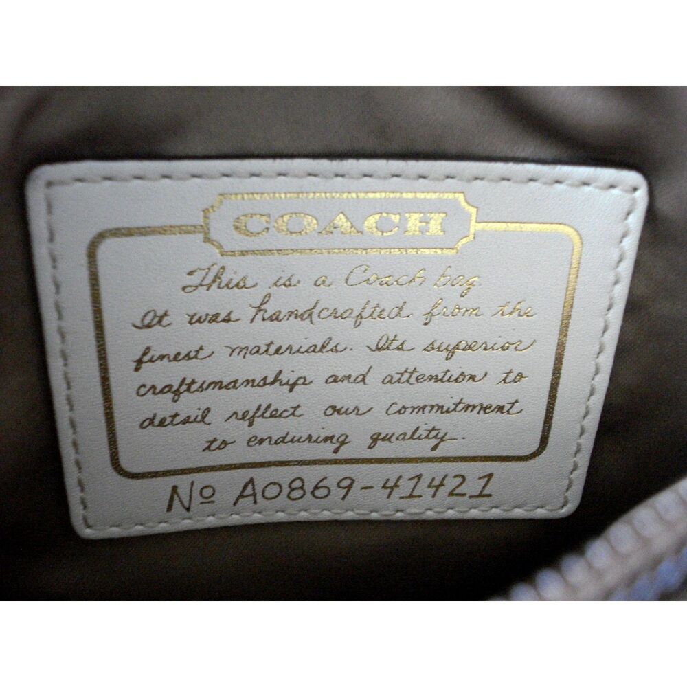 Coach Logo Crossbody Shoulder Bag Leather - Canvas Floral Embroidered - Picture 7 of 7